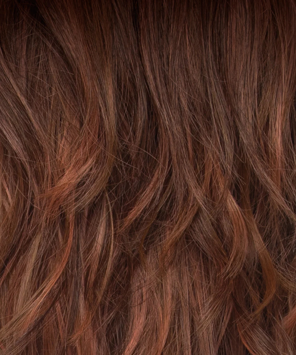 CINDERHEAT - Reddish Brown / Smoked Copper Blend with Soft Amber Highlights & Chestnut Brown Root