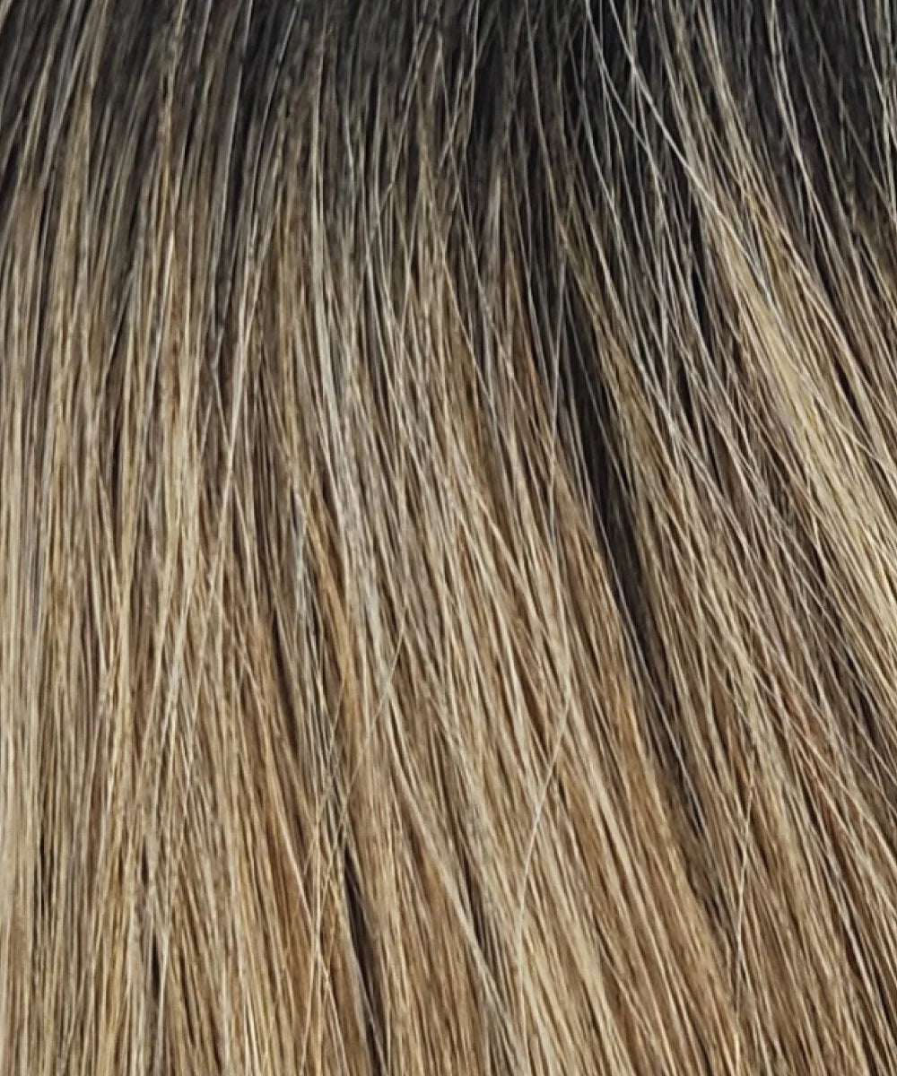 RH12/26RT4 - Light Brown with Chunky Golden Blonde Highlights & Dark Brown Roots