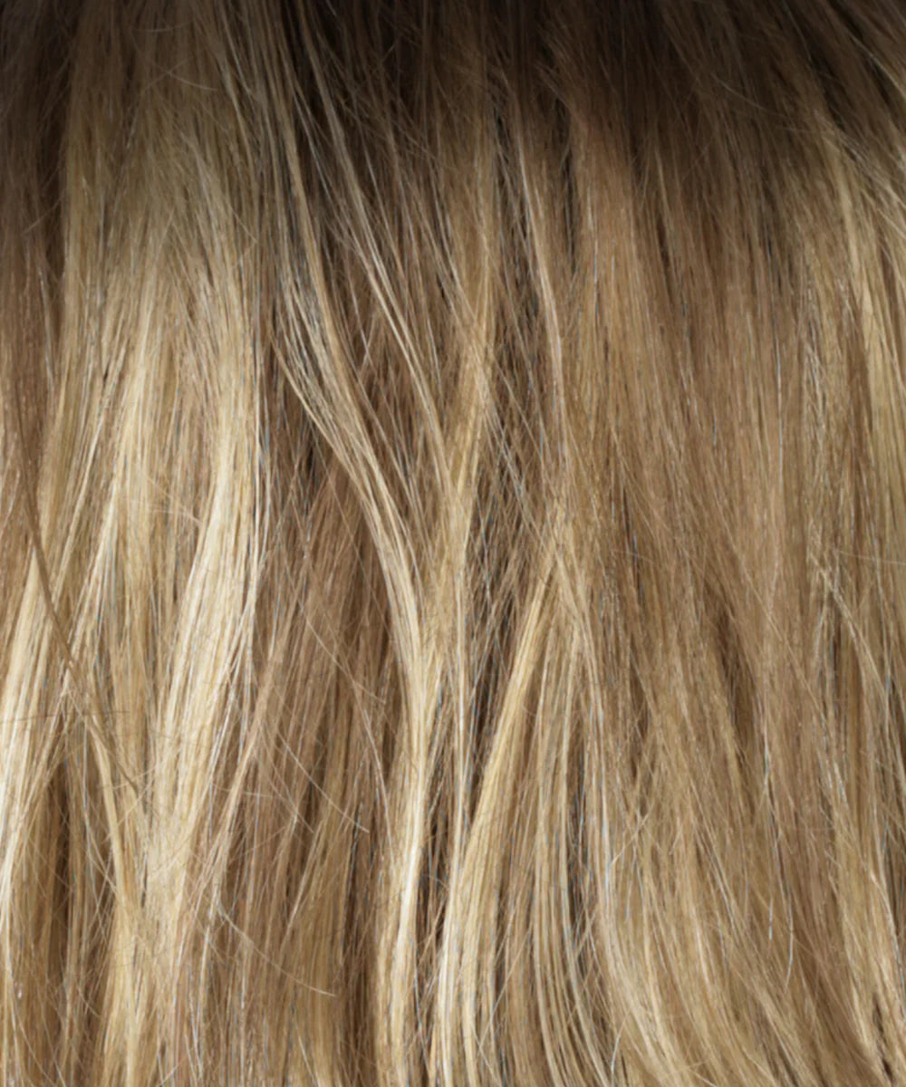 R12/26RT4 - Light Brown with Chunky Golden Blonde Highlights & Dark Brown Roots