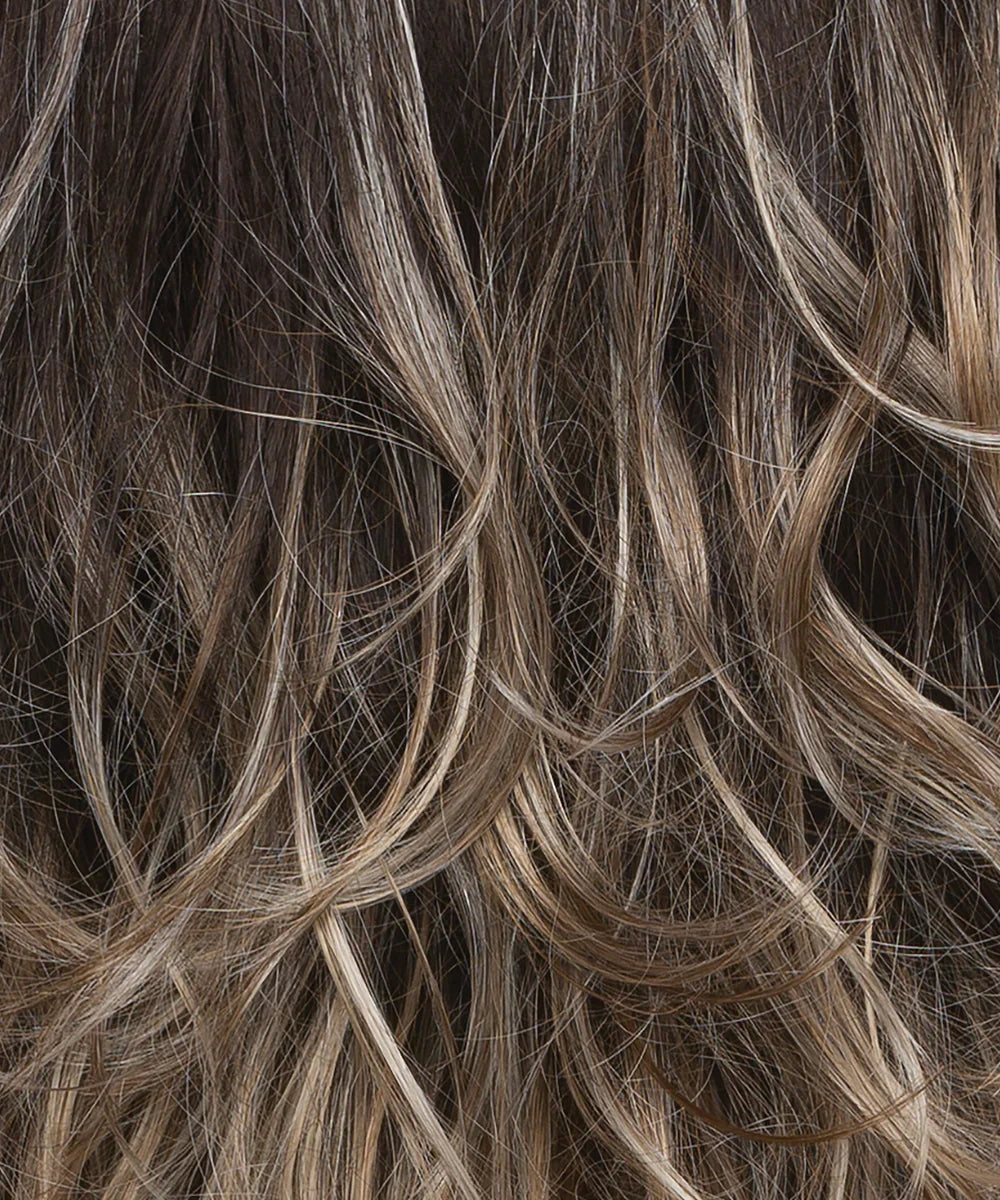 AMERICANO - Dark Brown Base with Medium Golden Brown / Pale Blonde / Platinum Blonde Painted Highlights