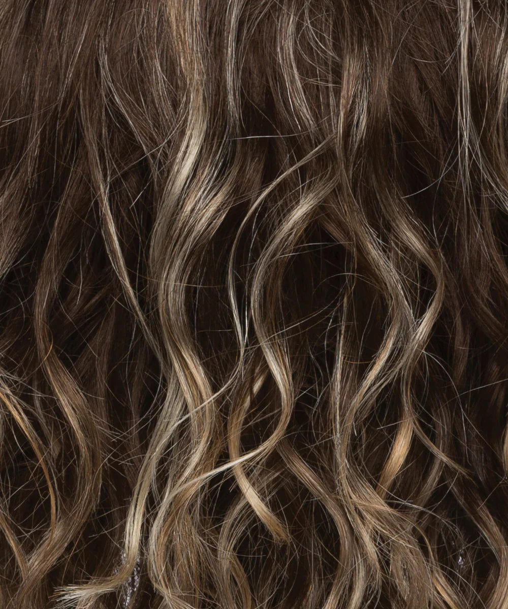 ICEDMOCHA - Light Chestnut Brown Base with Light Brown / Ash Blonde / Golden Blonde Painted Highlights