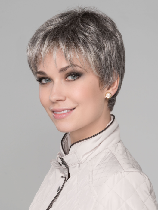 GINGER MONO by ELLEN WILLE in STONEGREY MIX 58.51.56 | Blend of Medium Brown Silver Grey and white | DISCONTINUED COLOR