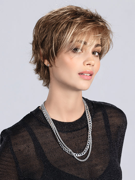 OPEN by Ellen Wille in MOCCA LIGHTED 830.12.20 | Medium Brown Blended with Light Auburn and Lightest Brown and Light Strawberry Blonde Blend with Highlights Throughout and Concentrated in the Front