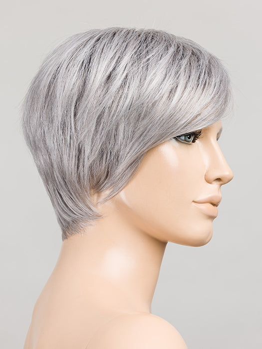 METALLIC GREY ROOTED 60.44 | Darkest and Dark Brown with Grey and Pearl White Blend with Shaded Roots