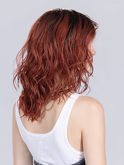 TABU by Ellen Wille in FIRESTORM ROOTED 132.4 | Granat Red and Darkest Brown Blend with Shaded Roots